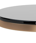 Benjamin Black Glass and Antique Brass End Table -4