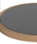 Benjamin Black Glass and Antique Brass End Table -5