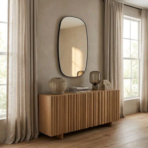 modern black wall mirror