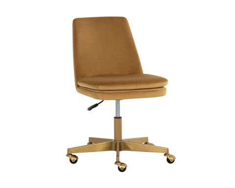 Berget Gold Sky Fabric Swivel Office Chair-1