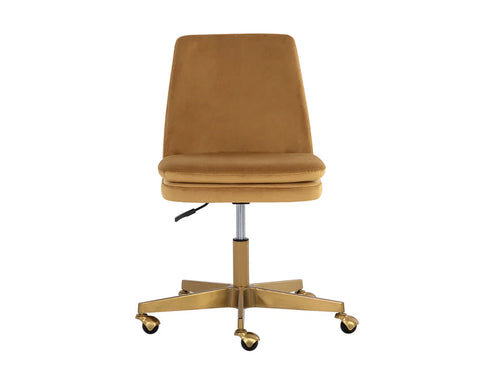 Berget Gold Sky Fabric Swivel Office Chair-2