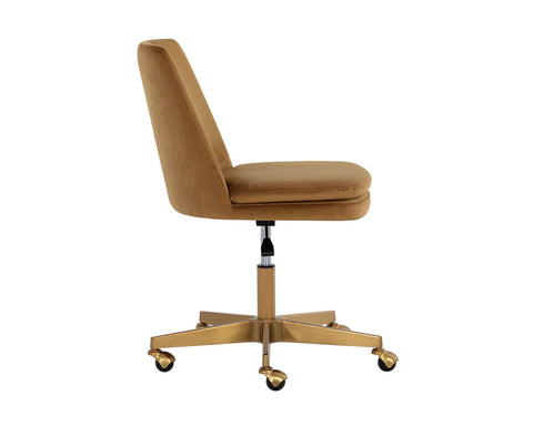 Berget Gold Sky Fabric Swivel Office Chair-3
