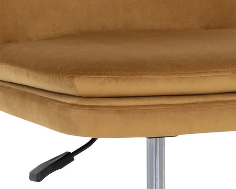 Berget Gold Sky Fabric Swivel Office Chair-4