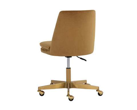 Berget Gold Sky Fabric Swivel Office Chair-5