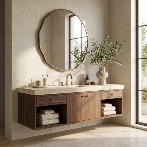 Bern Dark Antique Brass Modern Wall Mirror 