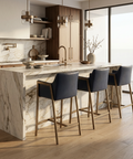 Bernadette Admiral Modern Faux Leather Counter Stool 