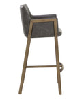 Bernadette Grey Modern Faux Leather Counter Stool-2
