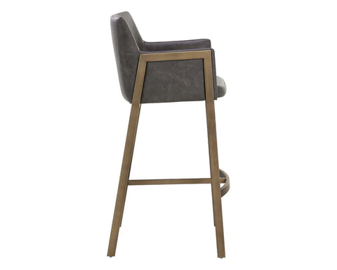Bernadette Grey Modern Faux Leather Counter Stool-2
