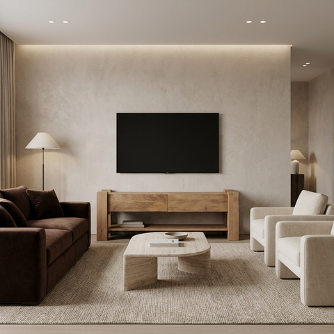 Beth Light Brown Mango Wood Media Console - Mercana