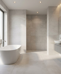 White marble floor tile