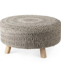 Bina Dark Grey Wool Stool -1