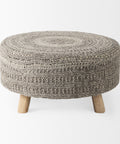 Bina Dark Grey Wool Stool -2