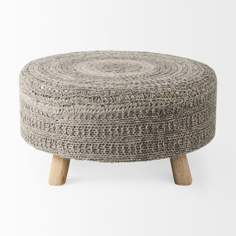 Bina Dark Grey Wool Stool -2