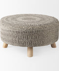 Bina Dark Grey Wool Stool -3