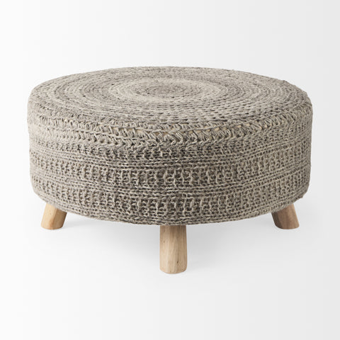 Bina Dark Grey Wool Stool -3