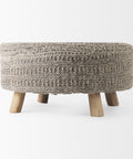 Bina Dark Grey Wool Stool -4