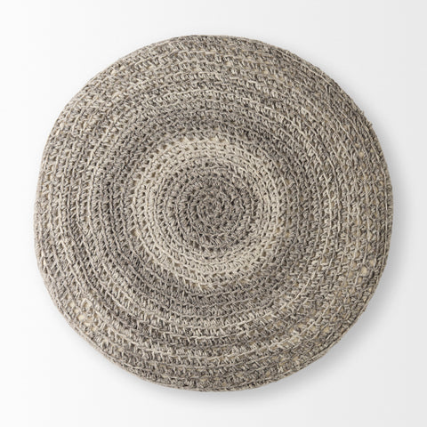 Bina Dark Grey Wool Stool -5