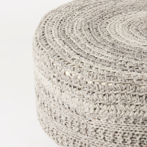 Bina Dark Grey Wool Stool -6