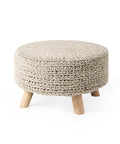 Bina Light Grey Wool Stool -1