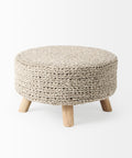 Bina Light Grey Wool Stool -3