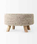 Bina Light Grey Wool Stool -4