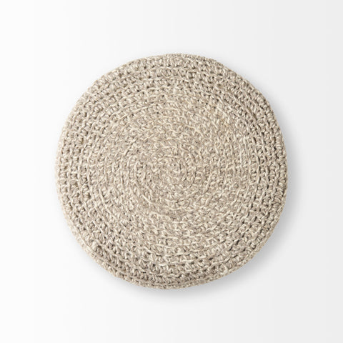 Bina Light Grey Wool Stool -5