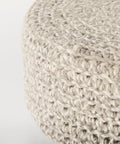 Bina Light Grey Wool Stool -6
