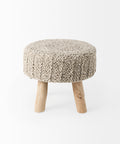 Bina Taupe Wool Accent Stool -2
