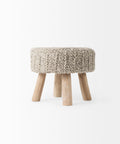Bina Taupe Wool Accent Stool -4