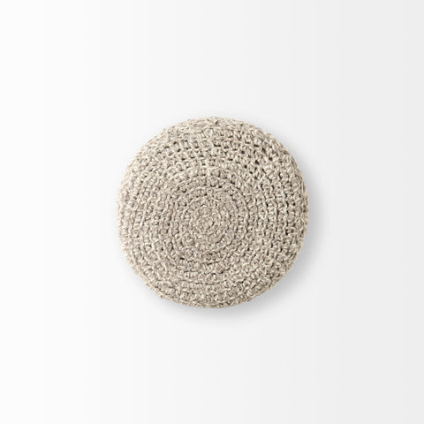 Bina Taupe Wool Accent Stool -5