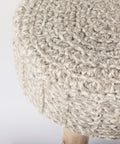 Bina Taupe Wool Accent Stool -6