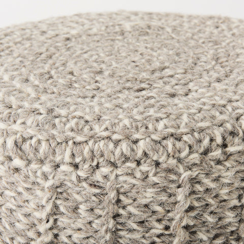 Bina Taupe Wool Accent Stool -7