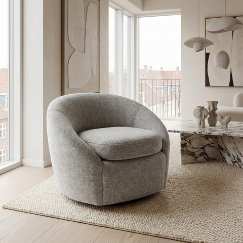 Bliss Grey Swivel Accent Chair 