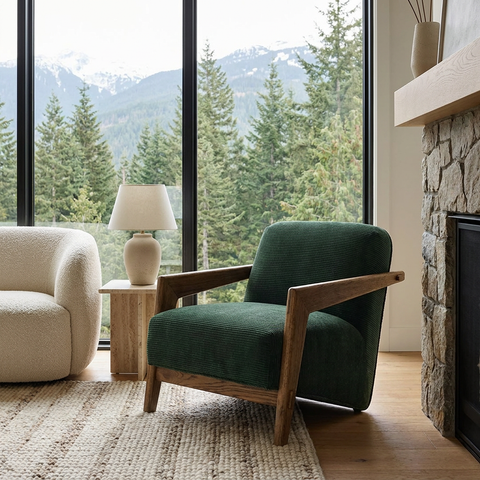 Bosco Green Fabric Accent Chair 