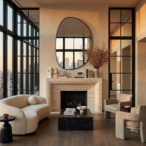 modern black wall mirror