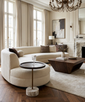 Braiden Walnut Mango Wood and Marble End Table 