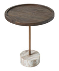 Braiden Walnut Mango Wood and Marble End Table -1
