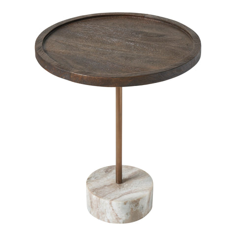 Braiden Walnut Mango Wood and Marble End Table -1