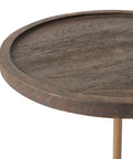 Braiden Walnut Mango Wood and Marble End Table -3