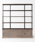 Braxton Large Three Shelf Solid Mango Wood Shelving Unit -2