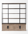 Braxton Large Three Shelf Solid Mango Wood Shelving Unit -5