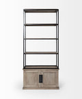 Braxton Three Shelf Solid Mango Wood Shelving Unit -4