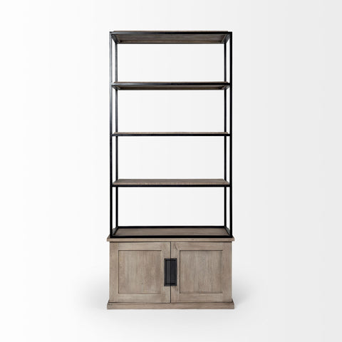 Braxton Three Shelf Solid Mango Wood Shelving Unit -4