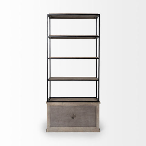 Braxton Three Shelf Solid Mango Wood Shelving Unit -5