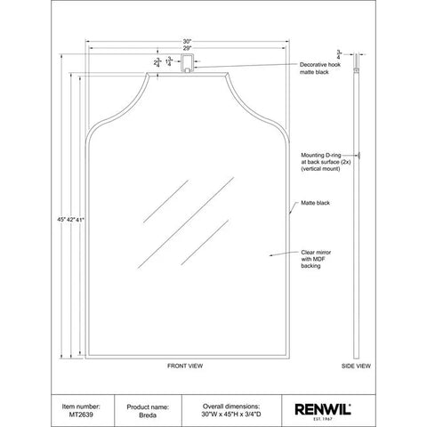 Breda Black Modern Wall Mirror-5