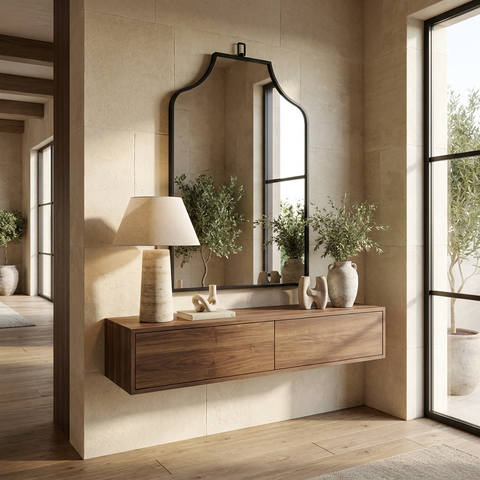 Breda Black Modern Wall Mirror