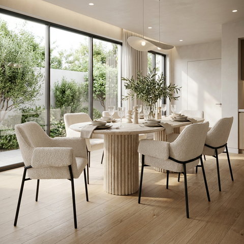 Brently Cream Boucle Dining Chair – Mercana
