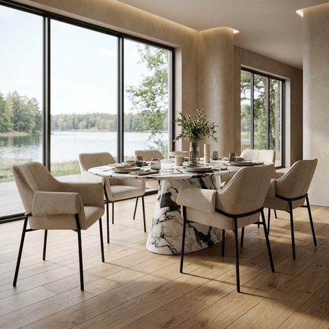 Brently Oatmeal Upholstered Dining Chair – Mercana