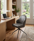 Bretta Grey Faux Leather Swivel Office Chair 