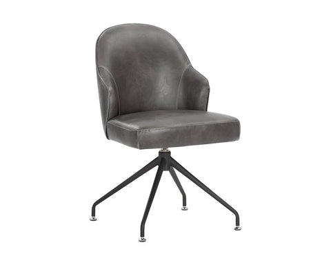 Bretta Grey Faux Leather Swivel Office Chair -1